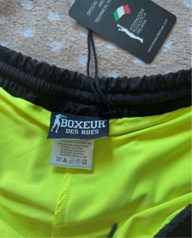 Boxeur des Rues Pantalón Corto Malla Negro/Amarill