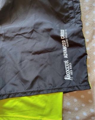 Boxeur des Rues Pantalón Corto Malla Negro/Amarill