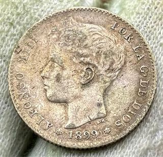 Moneda PLATA 1 Peseta 1899 *(18-99) Alfonso XIII
