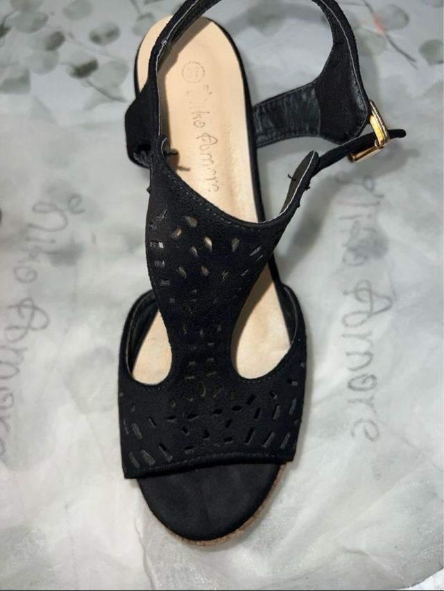Sandalias cuña Geox negras talla 37