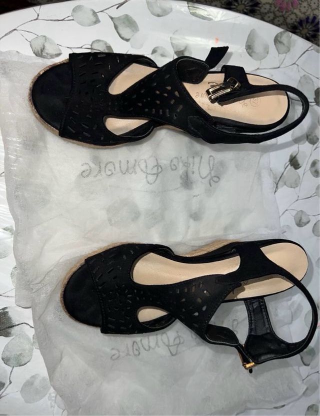 Sandalias cuña Geox negras talla 37