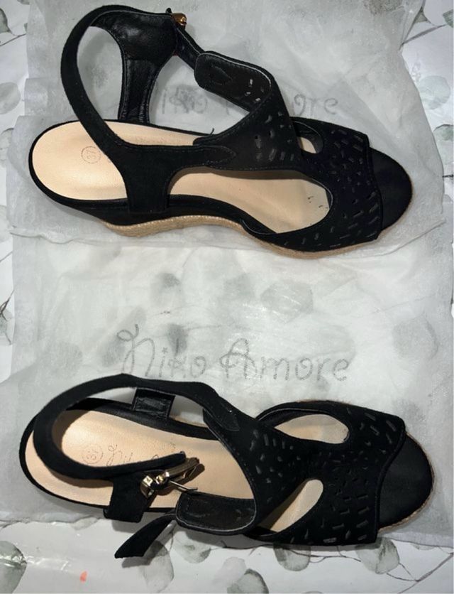 Sandalias cuña Geox negras talla 37
