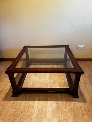 Mesa de centro madera y cristal