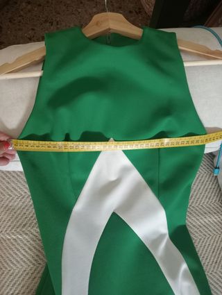 Vestido largo vintage verde y blanco