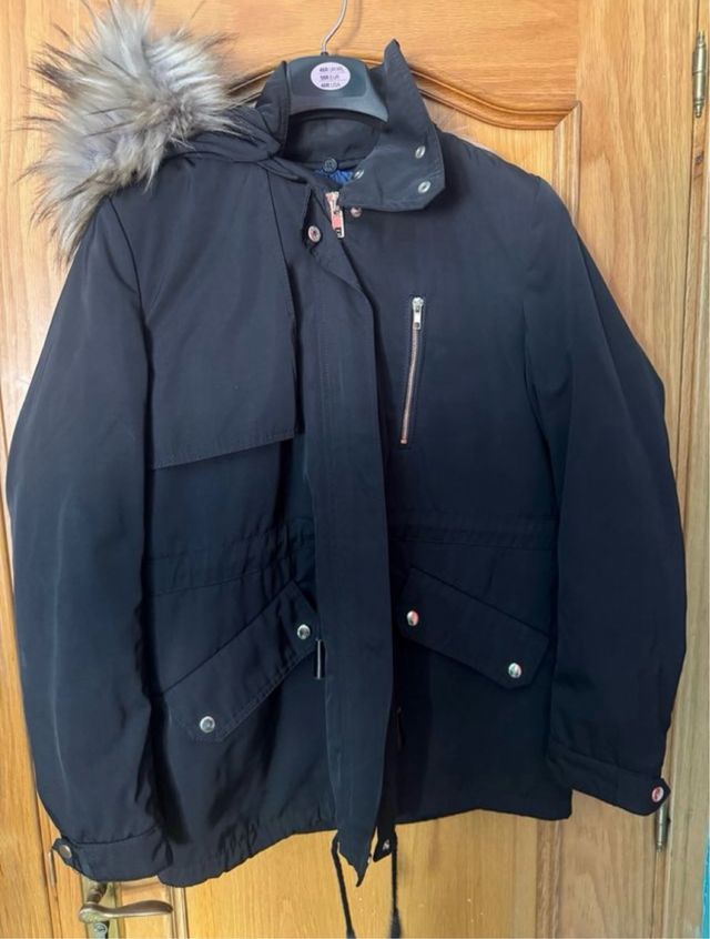 Abrigo Zara Negro Mujer