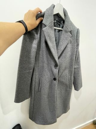 Abrigo Zara Gris Claro Talla M