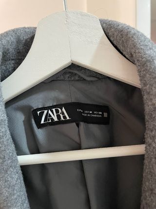 Abrigo Zara Gris Claro Talla M