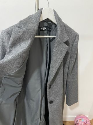 Abrigo Zara Gris Claro Talla M