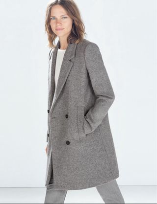Abrigo Zara Gris Claro Talla M