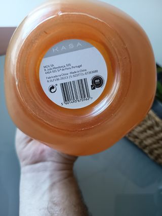 Jarra Decorativa Kasa Vidro Laranja