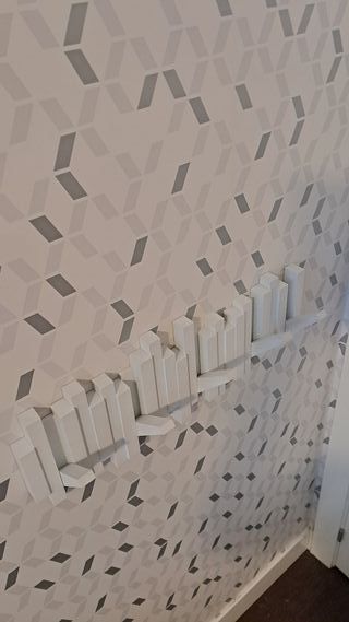 Perchero Decorativo Pared Madera Blanco
