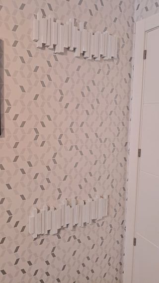 Perchero Decorativo Pared Madera Blanco