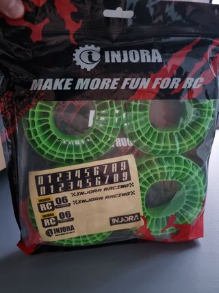INJORA 2PCS 1.9 Neumáticos Goma Verde