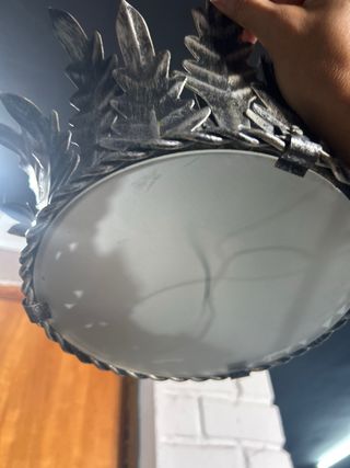 Lámpara Techo Vintage Metal Plateado Hojas