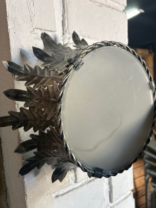 Lámpara Techo Vintage Metal Plateado Hojas