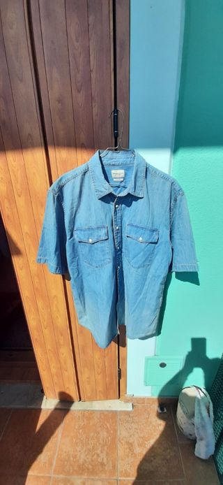 Camicia jeans uomo maniche corte