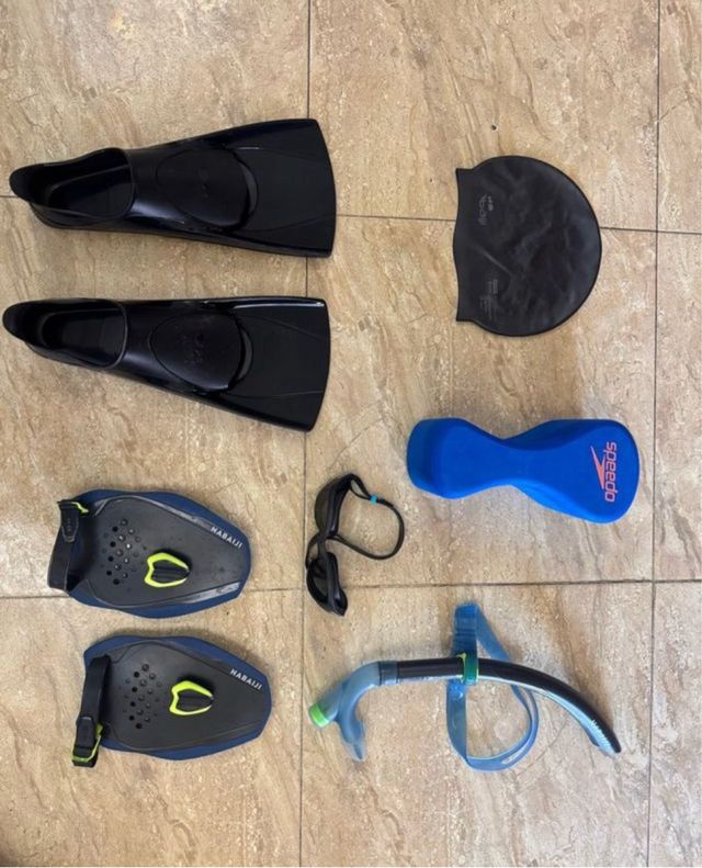 Pack Triatlón: Aletas, Gafas, Pull Buoy, Palas