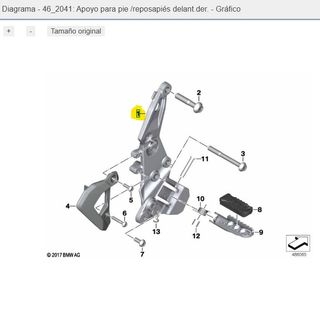 Soporte Estribo BMW F800GS/F850GS/F900GS Dcho