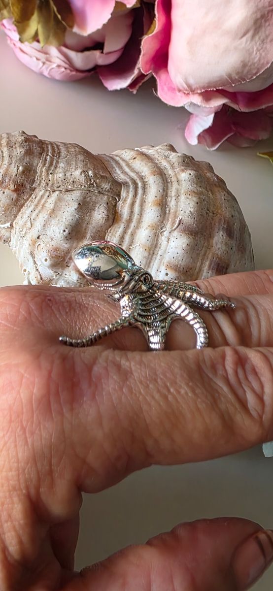 Anillo Pulpo Plata Ley Diseño