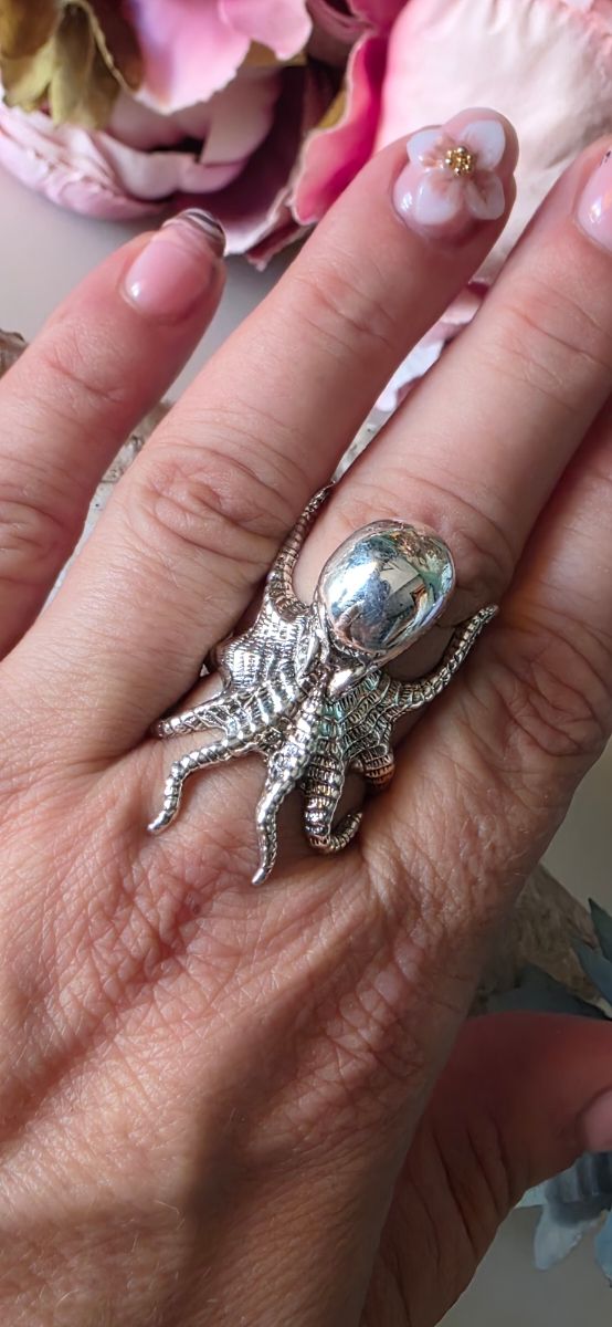 Anillo Pulpo Plata Ley Diseño