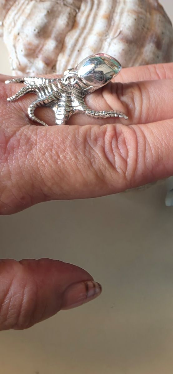Anillo Pulpo Plata Ley Diseño
