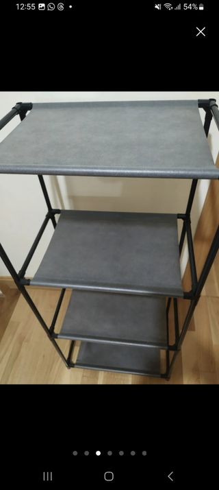 Estantería PVC Zapatero Negra y Gris