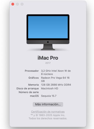 Apple Imac Pro 128GB RAM SSD 1TB - Caja Original