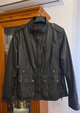 Parka Tommy Hilfiger Encerada Verde Talla 40 mujer