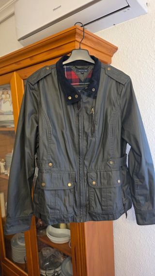 Parka Tommy Hilfiger Encerada Verde Talla 40 mujer