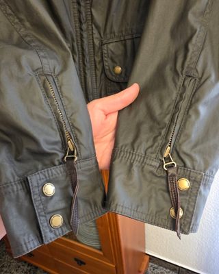 Parka Tommy Hilfiger Encerada Verde Talla 40 mujer