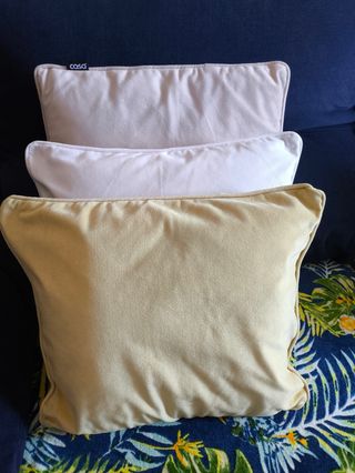 6 Cojines de sofá de terciopelo, como nuevos
