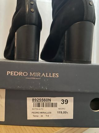 Botines Pedro Miralles Negros Tacón Bloque