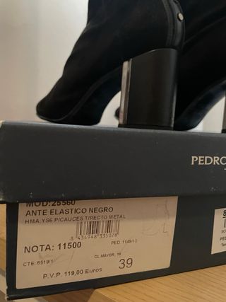 Botines Pedro Miralles Negros Tacón Bloque