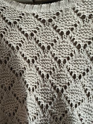 Jersey de punto calado beige Talla S