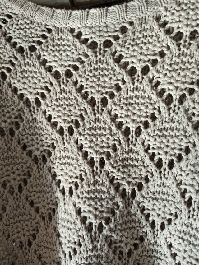 Jersey de punto calado beige Talla S