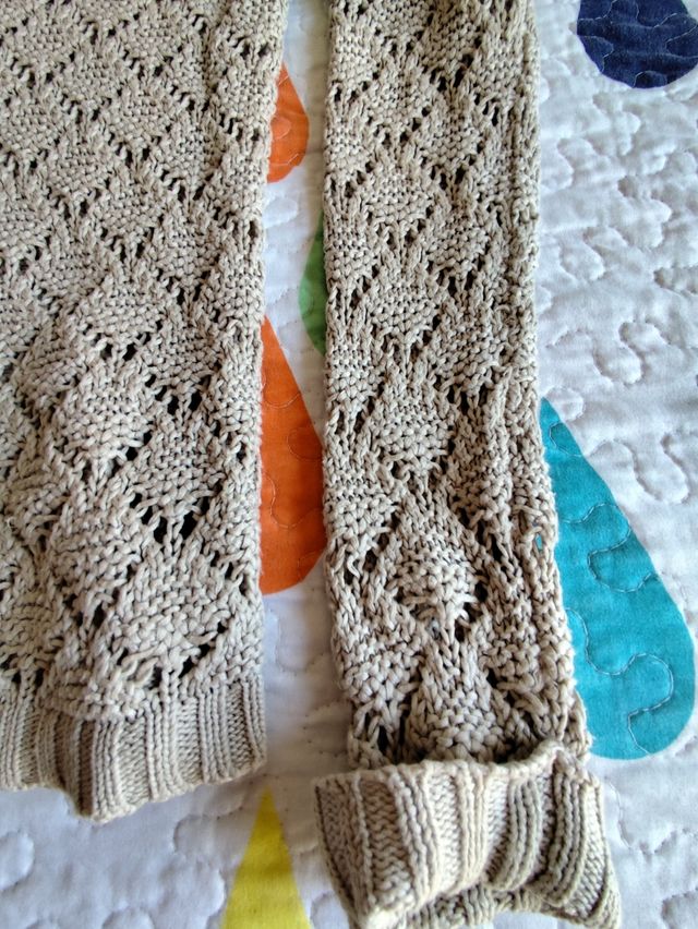 Jersey de punto calado beige Talla S