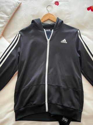 Sudadera Adidas Negra con Rayas