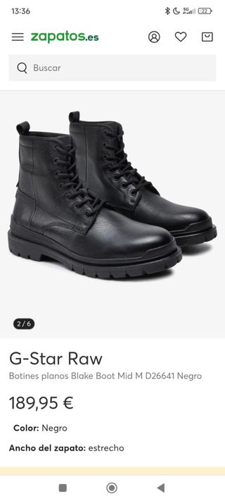 Botas G-Star Raw hombre negras de segunda mano por 60 EUR en