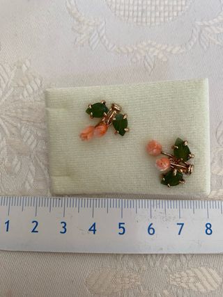 Pendientes Vintage Coral y Jade Swoboda #1