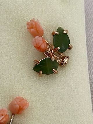 Pendientes Vintage Coral y Jade Swoboda #1