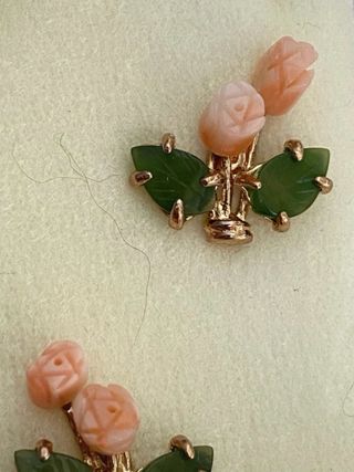 Pendientes Vintage Coral y Jade #5