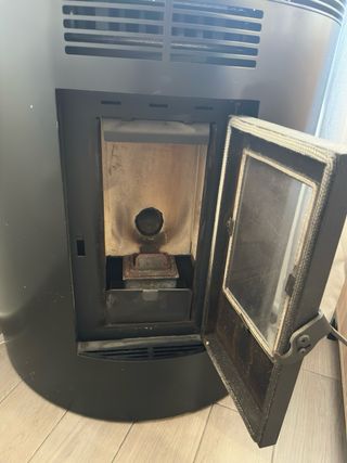 Chimenea de pellets de esquina