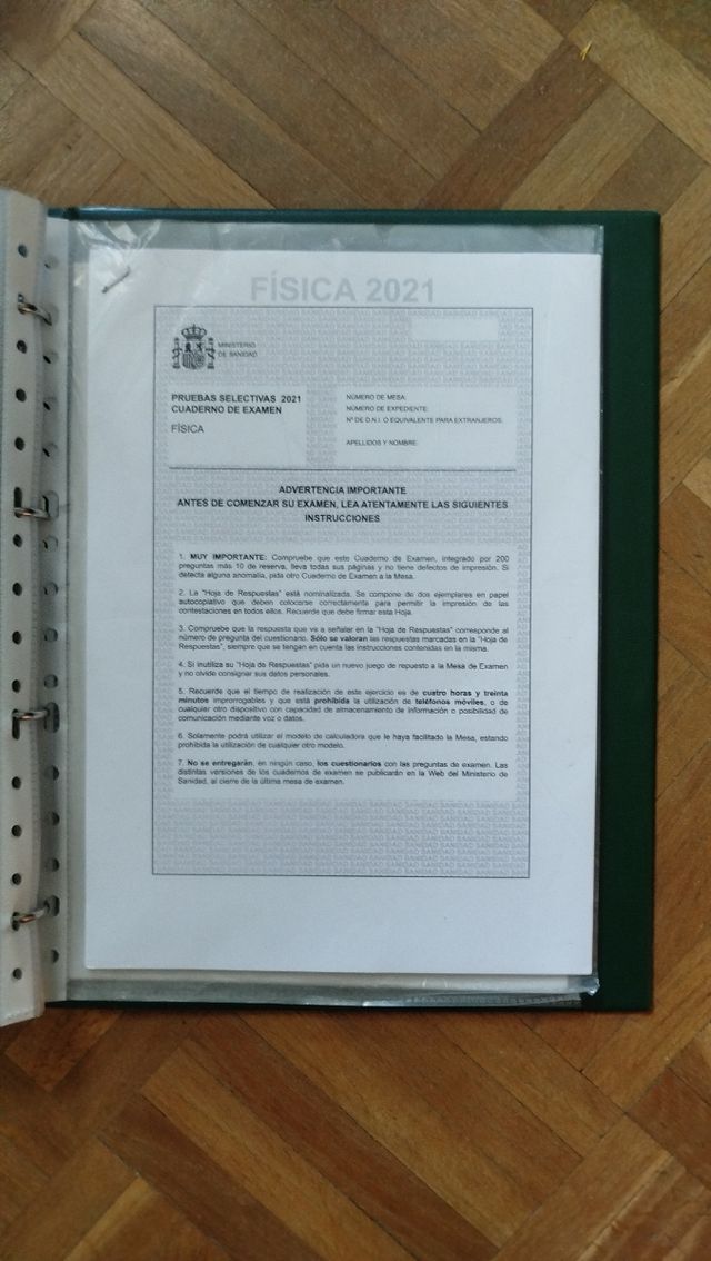 Exámenes oficiales RFIR