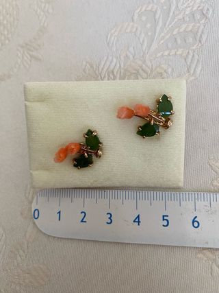 Pendientes Vintage Coral y Jade Swoboda #2