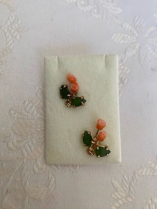 Pendientes Vintage Coral y Jade Swoboda #2