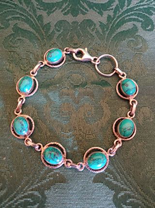Pulsera Plata Ley Turquesas 1992