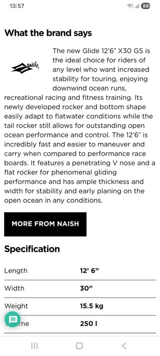 Tabla Paddle Surf Naish Glide