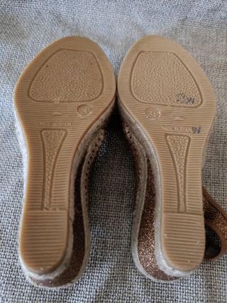 Zapatos mujer NUEVOS, tejido cobre brillante