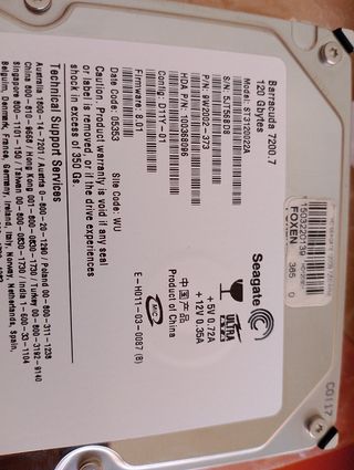 Disco Duro Seagate Barracuda 7200.7 120GB IDE