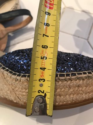 Alpargatas Azul Glitter Tacon Espadrille